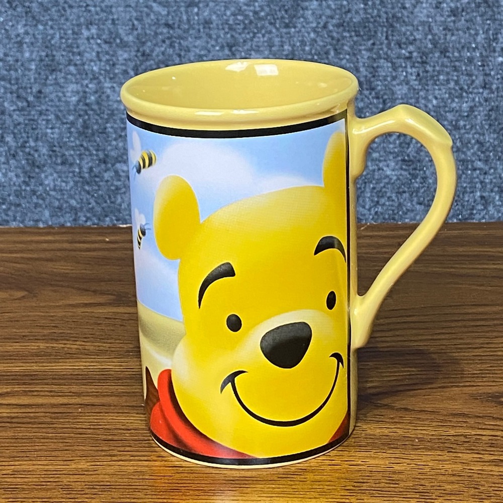 Disney Winnie the Pooh Honey of a Bear Tall Coffee Mug‎ Yellow Bee Cup